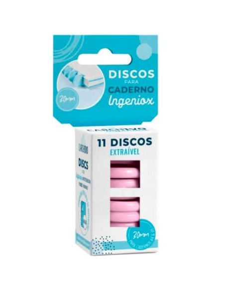 CARCHIVO ESTUCHE 11 DISCOS PARA CUADERNO INGENIOX 30MM PLÁSTICO ROSA