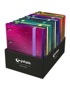 GRAFOPLÁS CARPETA ANILLAS CARPEBOOK C/RECAMBIO A4 EXPOSITOR 12 FORRADO UNEQUAL METALLIC
