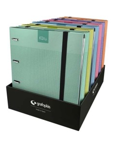 GRAFOPLÁS CARPETA ANILLAS CARPEBOOK C/RECAMBIO A4 EXPOSITOR DE 12 FORRADO KURU