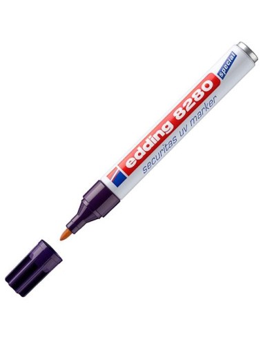 EDDING MARCADOR DE SEGURIDAD ULTRAVIOLETA PERMANENTE PUNTA REDONDA - Pack de 10 unidades