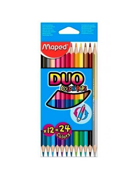 MAPED LÁPICES DE COLORES DUO COLOR´PEPS BICOLOR SURTIDOS EN ESTUCHE DE 12