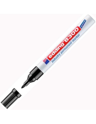 EDDING MARCADOR PERMANENTE INDUSTRIAL 8300 NEGRO - Pack de 10 unidades