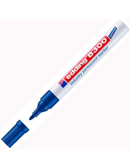 EDDING MARCADOR PERMANENTE INDUSTRIAL 8300 AZUL - Pack de 10 unidades