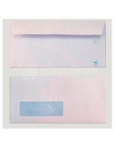 YOSAN SOBRE OFFSET 90GR 115X225 BLANCO TIRA AUTOADHESIVA Y CON VENTANA IZQUIERDA -500U-