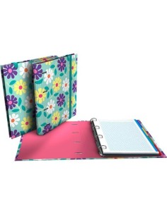 GRAFOPLÁS CARPEBOOK ANILLAS 4D35MM EC3.FORRADO DIN-A4 FLOWERS