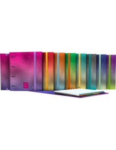 GRAFOPLÁS CARPEBOOK FORRADO 4D35MM A4 UNEQUAL METALLIC VD.AG