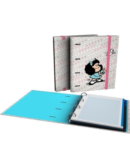 GRAFOPLÁS CARPETA ANILLAS MIXTAS 4X35 CARPEBOOK A4 C/RECAMBIO 90H 5X5 90GR CARTÓN FORRADO MAFALDA BIRD