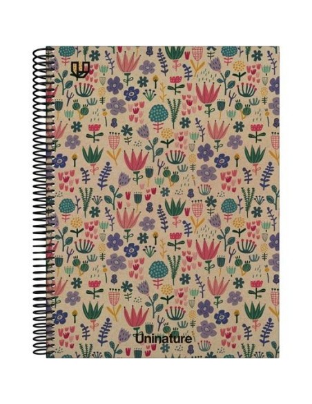 GRAFOPLÁS CUADERNO ESPIRAL A4 80H 4X4 90GR KRAFT Y CARTÓN RECICLADO UNINATURE HOLANDA