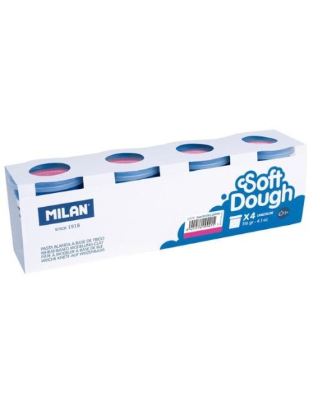 MILAN PASTA BLANDA SOFT DOUGH CAJA 4 BOTES 116GR ROSA