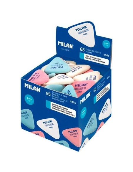 MILAN GOMA 4865 MIGA DE PAN FLEXIBLE TRIANGULAR PEQUEÑA CAJA EXPOSITORA 65 UD C/SURTIDOS