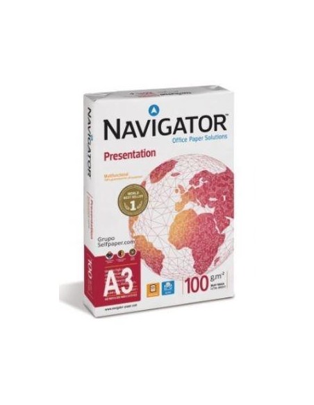 NAVIGATOR PAPEL FOTOCOPIADORA DIN A3 100GR PAQUETE DE 500 HOJAS BLANCO - CAJA 4 UDS-