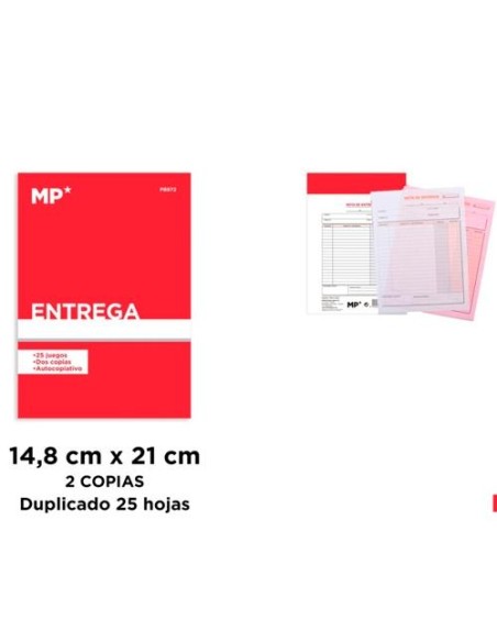 MP ENTREGAS CUARTO NATURAL DUPLICADO AUTOCOPIA - Pack de 12 unidades