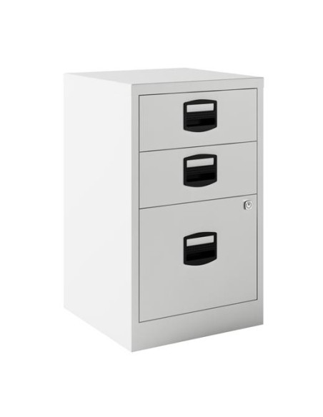 BISLEY CAJONERA METÁLICA PF 2 CAJONES PERSONALES + 1 CAJÓN ARCHIVO FIJA FONDO 40CM BLANCO