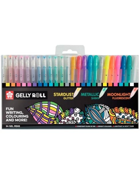 TALENS SAKURA ESTUCHE DE 24 BOLÍGRAFOS GELLY ROLL MIXED COLORES SURTIDOS