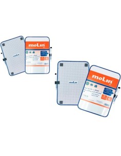 MOLIN PIZARRA BLANCA MAGNÉTICA DOBLE CARA BLANCA/CUADRICULADA 16,5X21CM + ROTULADOR