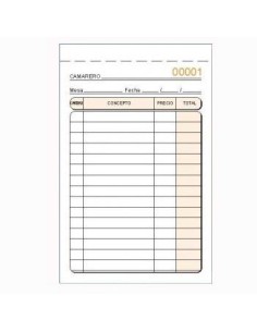 TALONARIO CAMAREROS ESPECIAL BOLSILLO ORIGINAL SOLO NUMERADO