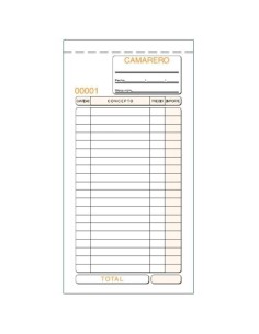 TALONARIO CAMAREROS TERCIO DE FOLIO NATURAL SIMPLE