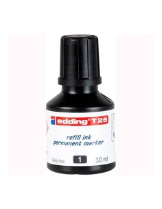 EDDING FRASCO DE TINTA T25 PARA ROTULADOR PERMANENTE 30ML NEGRO
