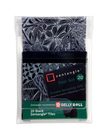 TALENS SAKURA ZENTANGLE TOOL SET 20 TARJETAS 89X89MM NEGRO