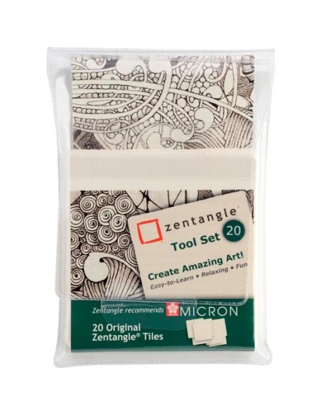 TALENS SAKURA ZENTANGLE TOOL SET 20 TARJETAS 89X89MM BLANCO