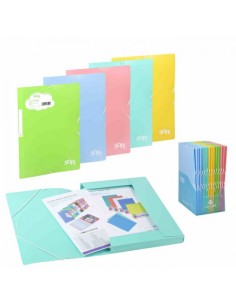 CARPETA SOLAPAS SOFT POLIPROPILENO C/ETIQUETA Y GOMA ROSA PASTEL CARCHIVO 20160125 20160125 - Paquete 5 unidades