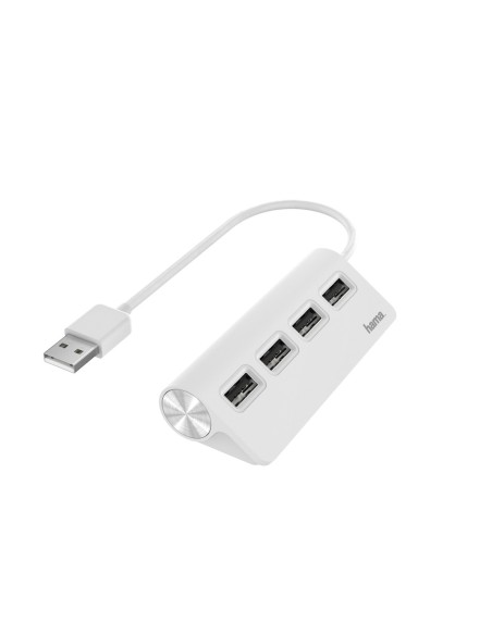 | USB HUB con 4 Puertos (Concentrador USB con rápida Transferencia de Datos, Adaptador multipuertos USB. 4 en 1), Color Blanco