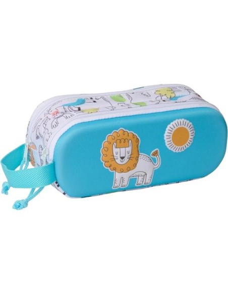 PORTATODO DOBLE 3D SAFTA LION 3D 21x8x6cm