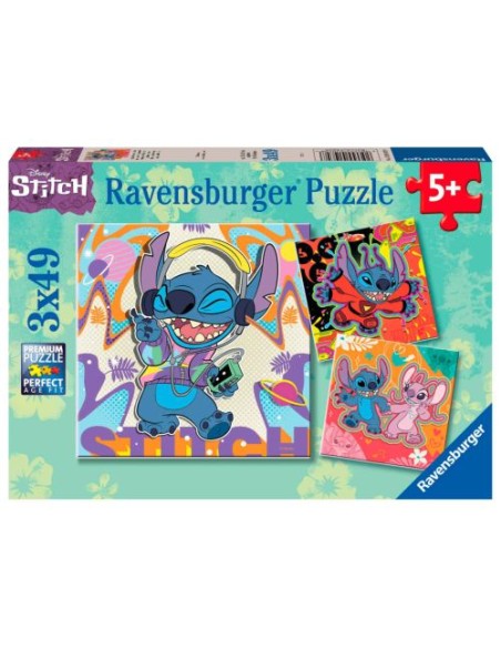 PUZZLE 2D 3X49 PIEZAS DISNEY STITCH RAVENSBURGER