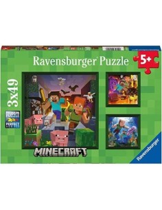 PUZZLE 2D 3X49 PIEZAS MINECRAFT RAVENSBURGER