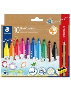 Estuche 10 rotulador triangular noris jumbo 328b colores