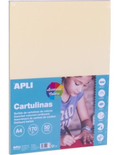 PAQ 50 CARTULINA APLI A4 170G SURTIDO PLASTEL