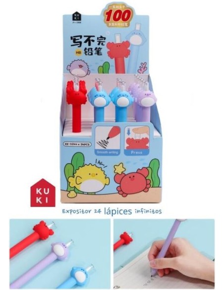 EXP 24 LAPIZ INFINITO ANIMALES MARINOS