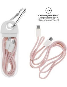 CABLES CARGADOR TIPO C COLOR ROSA PASTEL