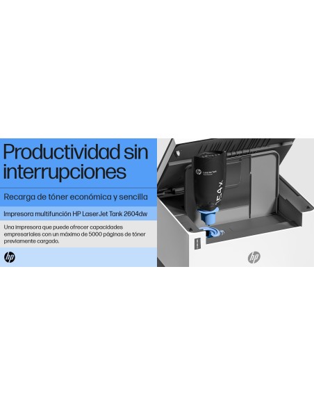 LaserJet Impresora multifunción Tank 2604dw, Blanco y negro, Impresora para Empresas, Conexión inalámbrica  Impresión a doble c