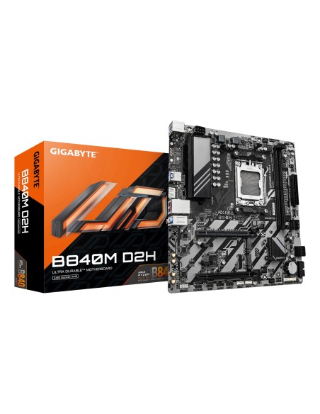 B840M D2H Placa base - Procesadores AMD Ryzen 9000, VRM de 5+2+2 fases, hasta 7600 MHz DDR5, 1xPCIe 4.0 + 1xPCIe 3.0 M.2, LAN 2.