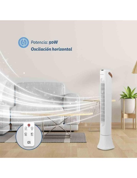 GRUNKEL VENTILADOR DE TORRE 45W 3 VELOCIDADES C/TEMPORIZADOR NEGRO