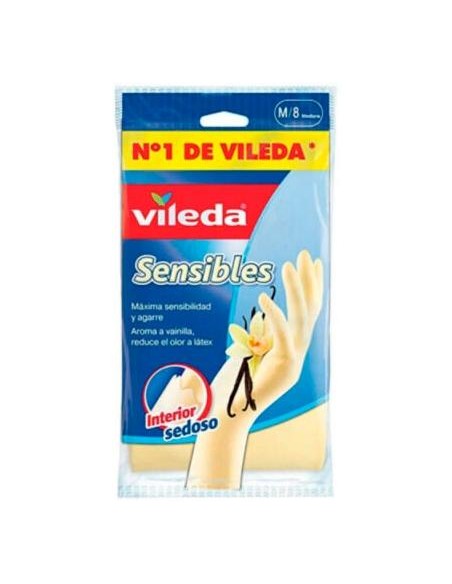 VILEDA GUANTES SENSIBLES SATINADOS TALLA MEDIANA