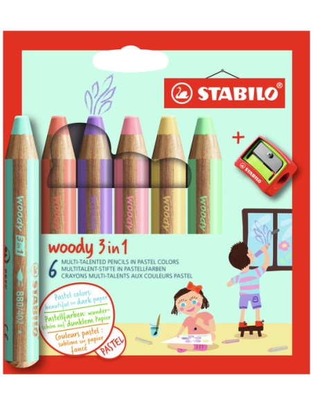 woody 3 in 1 Pastel Colores surtidos 6 pieza(s)