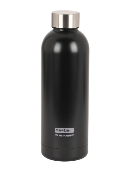 BOTELLA TERMO ACERO INOXIDABLE 500ml SAFTA BUSINESS BLACK 7x225cm