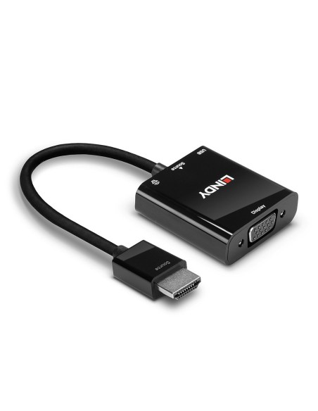 38285 adaptador de cable de vídeo 0,1 m HDMI tipo A (Estándar) VGA (D-Sub) Negro
