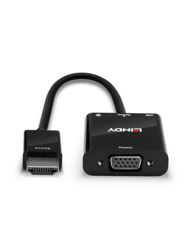 38285 adaptador de cable de vídeo 0,1 m HDMI tipo A (Estándar) VGA (D-Sub) Negro