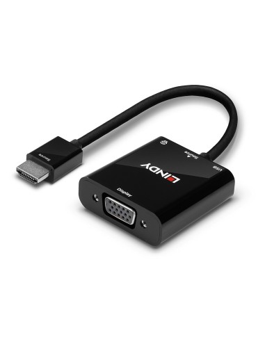 38285 adaptador de cable de vídeo 0,1 m HDMI tipo A (Estándar) VGA (D-Sub) Negro