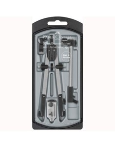 FABER CASTELL COMPÁS DE AJUSTE RÁPIDO ADAPTADOR UNIVERSAL ALARGADERA Y ACCESORIOS