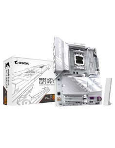 B850 AORUS ELITE WIFI7 ICE Placa Base - Procesadores AMD Ryzen Serie 9000, VRM digital de 12+2+1 fases, hasta 8200MHz DDR5 (OC),