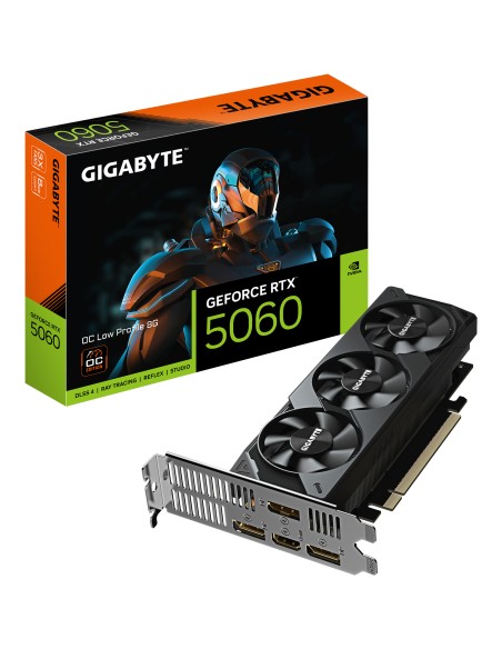 GeForce RTX 5060 OC Low Profile 8G Tarjeta Gráfica - 8GB GDDR7, 128bit, PCI-E 5.0, 2512 MHz Frecuencia del núcleo, 3 x DisplayPo