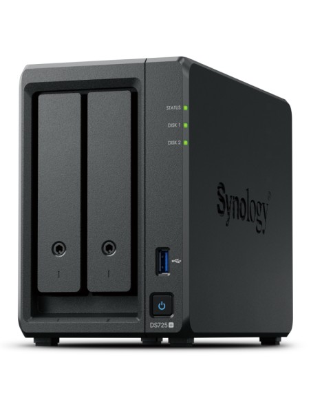DiskStation DS725+ servidor de almacenamiento NAS Ryzen Embedded R1600 4 GB DDR4 0 TB Negro