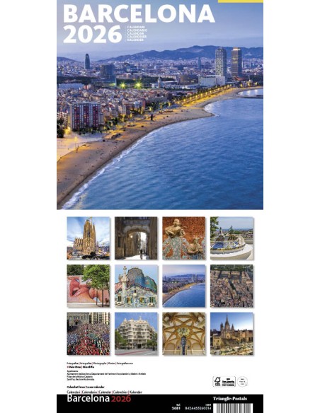 Cal 2026 Pared 16x16 cm Barcelona 1 Barceloneta