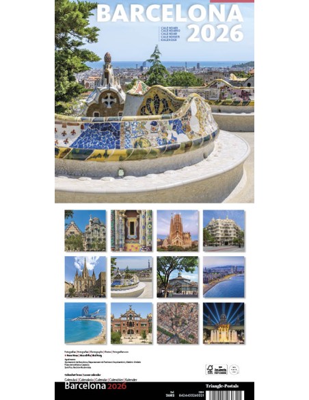 Cal 2026 Pared 16x16 cm Barcelona 2 Park Guell