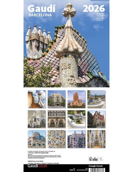 Cal 2026 Pared 16x16 cm Gaudi 1 A Batllo