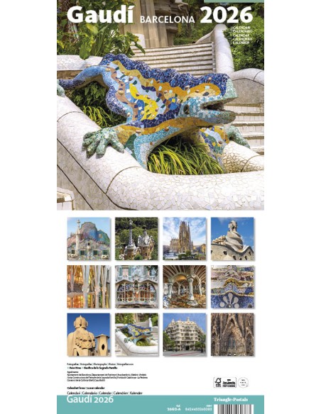 Cal 2026 Pared 16x16 cm Gaudi 2 A Drac